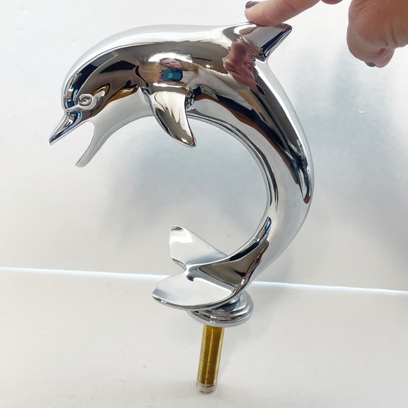 Chrome Dolphin Faucet for 3-Hole Wide Spread Deck Mount Sink READ - Picture 2 of 14